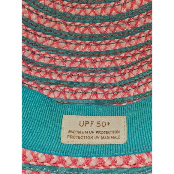 Eric Javits Women's Pink Teal Striped UPF 50+ Packable Squishee Bucket Hat 2701 - Picture 8 of 16